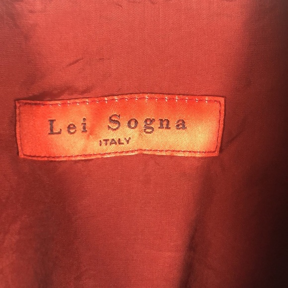Lei Sogna Italy long light coat burgundy color - Picture 5 of 11